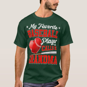 Retro My Favourite Baseball Player Calls Me Grandm T-Shirt