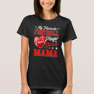 Retro My Favourite Football Player Calls Me Mama T-Shirt