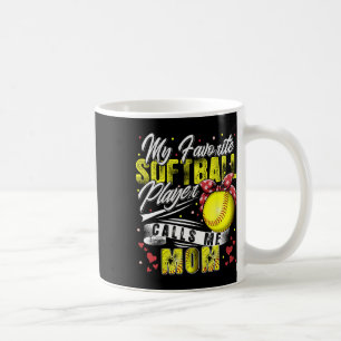 Retro My Favourite Softball Player Calls Me Mum Mo Coffee Mug