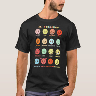Retro My Feelings Emotion Faces Mental Health Matt T-Shirt
