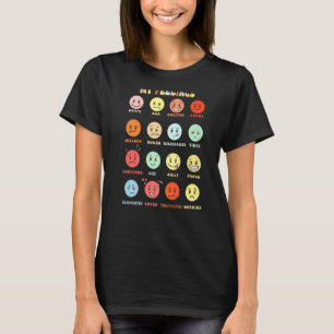 Retro My Feelings Emotion Faces Mental Health Matt T-Shirt
