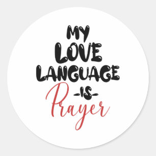 Retro My Love Language Is Prayer Jesus Christian E Classic Round Sticker