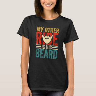Retro My Other Ride is His Beard Funny Bearded Dad T-Shirt