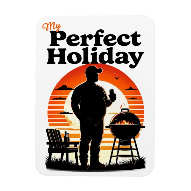 Retro My Perfect Holiday Dark Text Flex Magnet (Vertical)