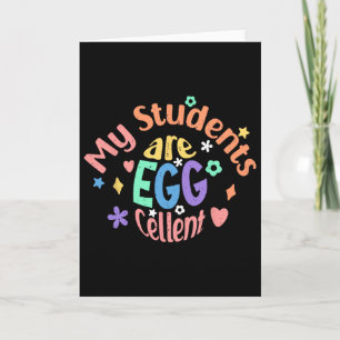 Retro My Students Are Egg-cellent Easter Egg Easte Card