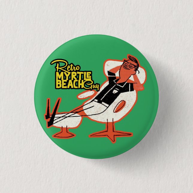 Retro Myrtle Beach Guy 3 Cm Round Badge (Front)