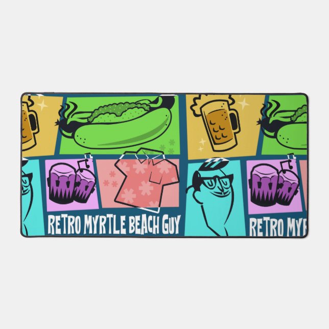 Retro Myrtle Beach Guy Desk Mat (Front)