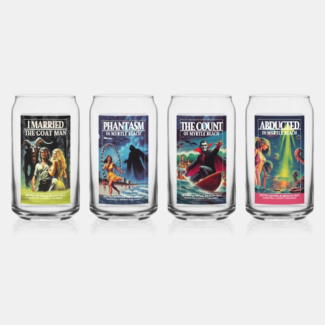 Retro Myrtle Beach Guy Horror Series Can Glass (Front)