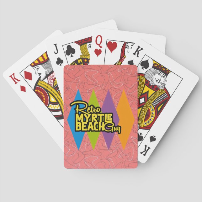Retro Myrtle Beach Guy Playing Cards (Back)