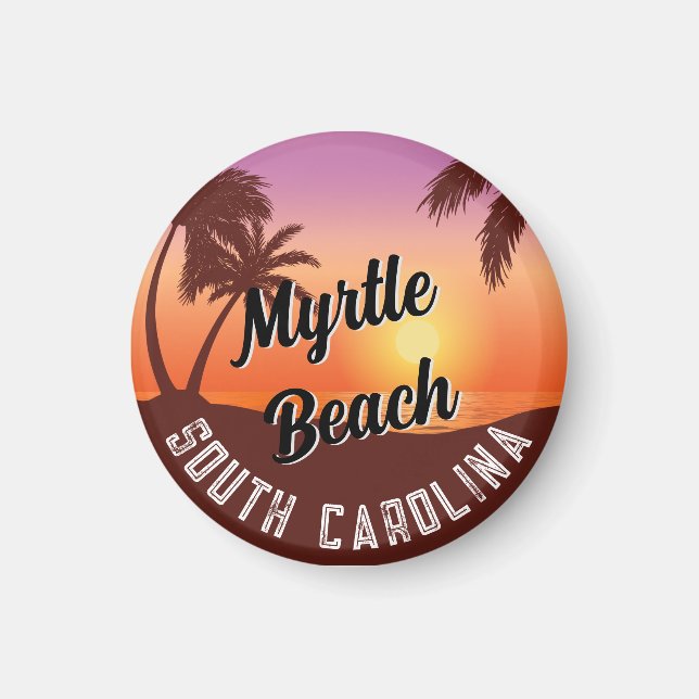 Retro Myrtle Beach Vibes: Vintage 80s Souvenir Magnet (Front)