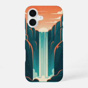 Retro Mystic Waterfall iPhone 16 Case