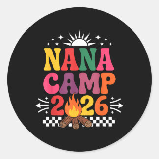 Retro Nana Camp 2026 Family Vacation Summer Classic Round Sticker