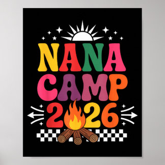 Retro Nana Camp 2026 Family Vacation Summer Poster