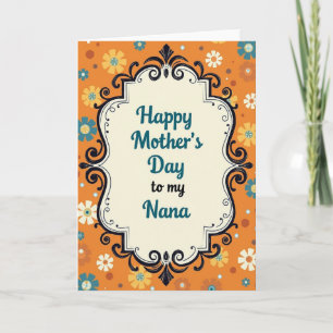 Retro Nana Mothers Day Floral Card