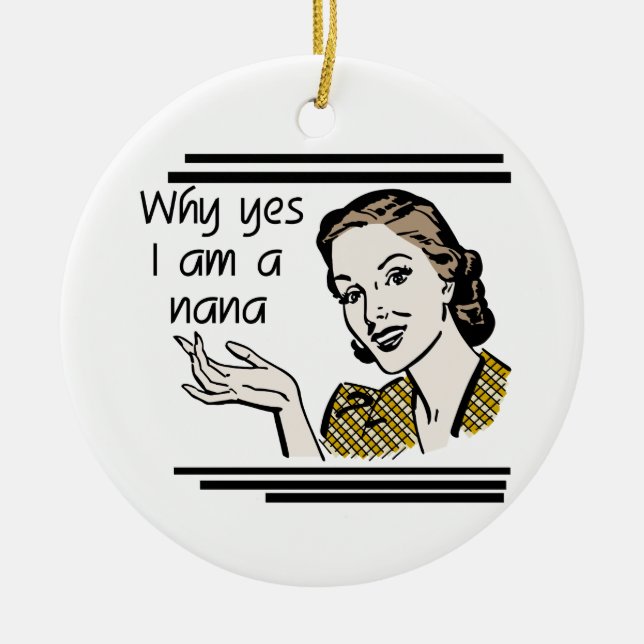 Retro Nana T-shirts and Gifts Ceramic Ornament (Front)