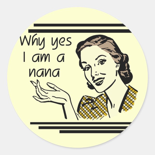 Retro Nana T-shirts and Gifts Classic Round Sticker (Front)