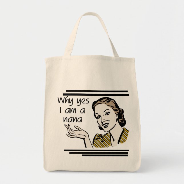 Retro Nana T-shirts and Gifts Tote Bag (Front)