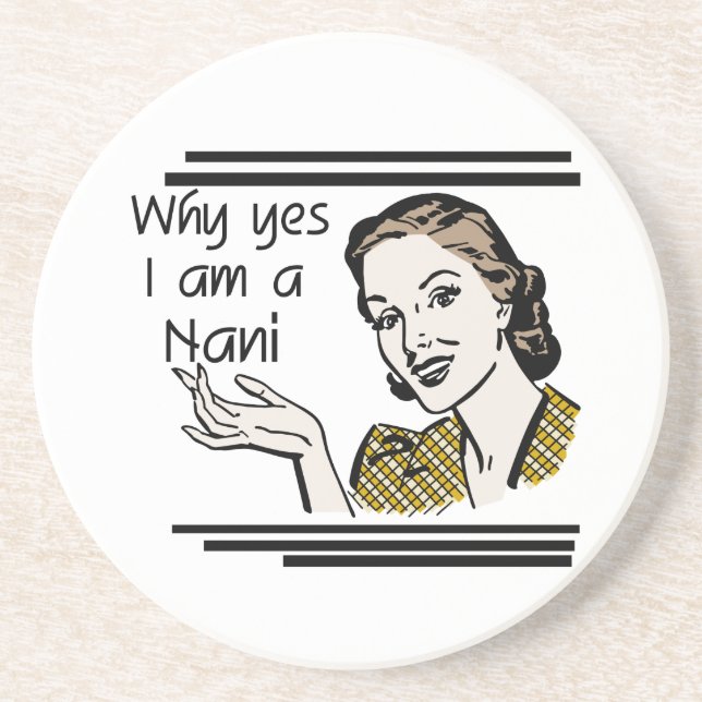 Retro Nani T-shirts and GIfts Coaster (Front)