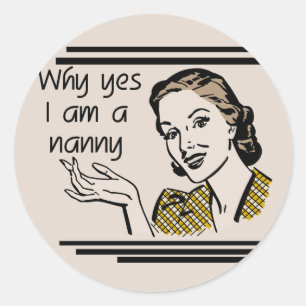 Retro Nanny T-shirts and Gifts Classic Round Sticker
