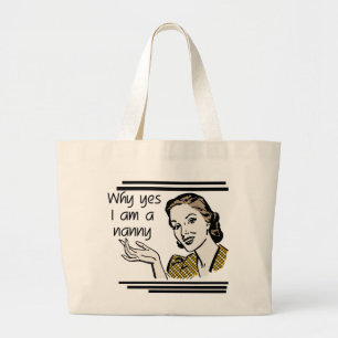 Retro Nanny T-shirts and Gifts Large Tote Bag