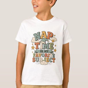Retro Nap Time Is My Favourite Subject Funny Kids T-Shirt