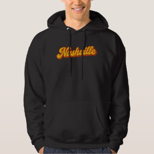 Retro Nashville Script Design – Vintage Sunset Hoodie