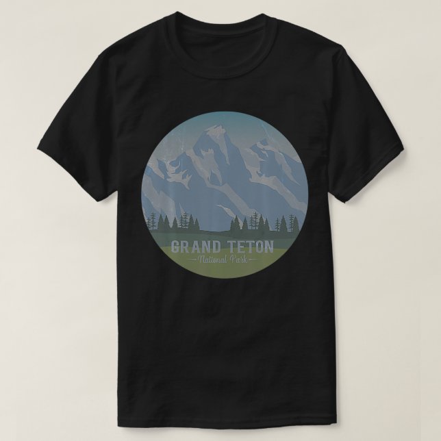 Retro National Park Tshirt Grand Teton National Pa (Design Front)