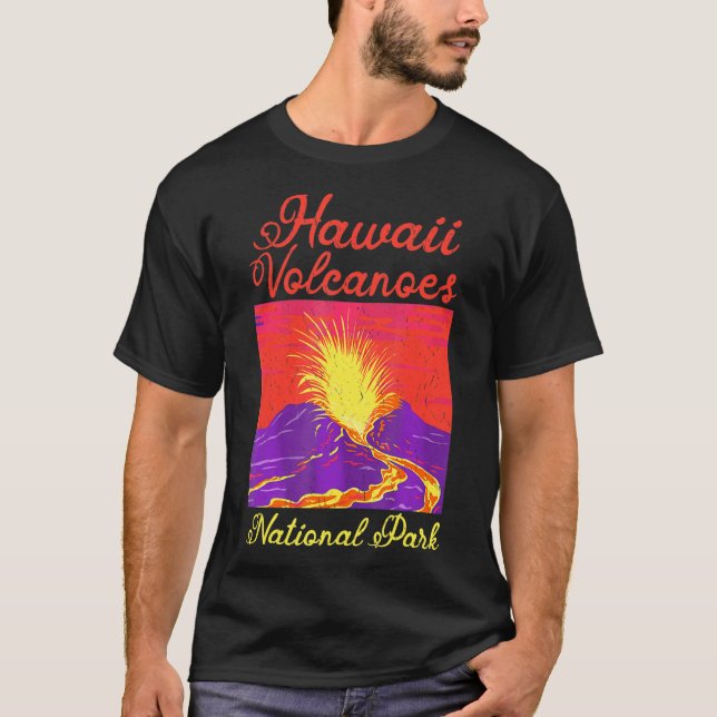Retro National Park Tshirt Hawaii Volcanoes Nation (Front)