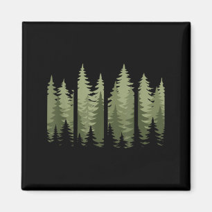 Retro Nature Trees Wildlife Forest Magnet