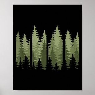 Retro Nature Trees Wildlife Forest Poster