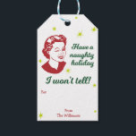 Retro Naughty holiday | Gift Tags | White<br><div class="desc">Bring some vintage retro swank to your gift giving! This fun clip art will add a special touch to any gift wrap. Available in several colours to coordinate with many papers. For Christmas,  Hannukah or Kwanza. **Click below to Follow this Shop.**</div>