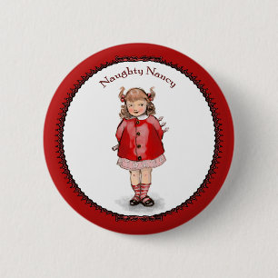 Retro Naughty Nancy 6 Cm Round Badge