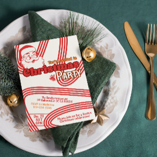 Retro naughty Santa Claus Invitation