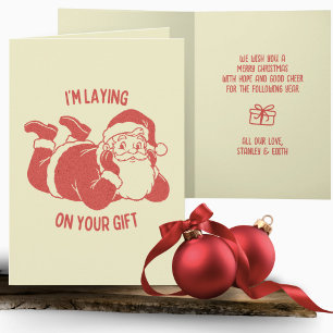 Retro Naughty Santa Funny Rude Christmas Card