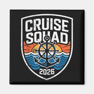 Retro Nautical Cruise Squad 2026 Matching Family Magnet