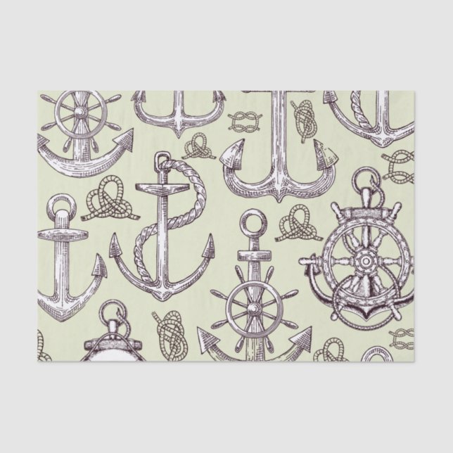 Retro Nautical Pattern Tissue Paper (Front)