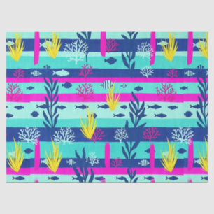 Retro Nautical Watercolor Pattern (5) Tissue Paper