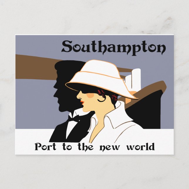 Retro naval marine style ad Southampton Postcard (Front)