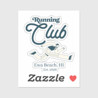 Retro Navy Blue Running Club Personalised Graphic