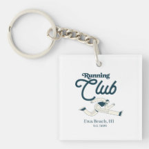 Retro Navy Blue Running Club Personalised Graphic