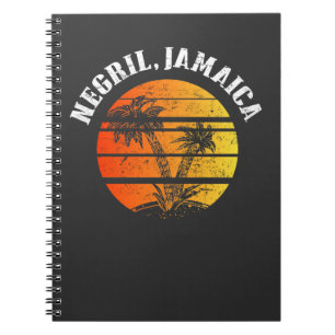 Retro Negril Jamaica Beach Notebook