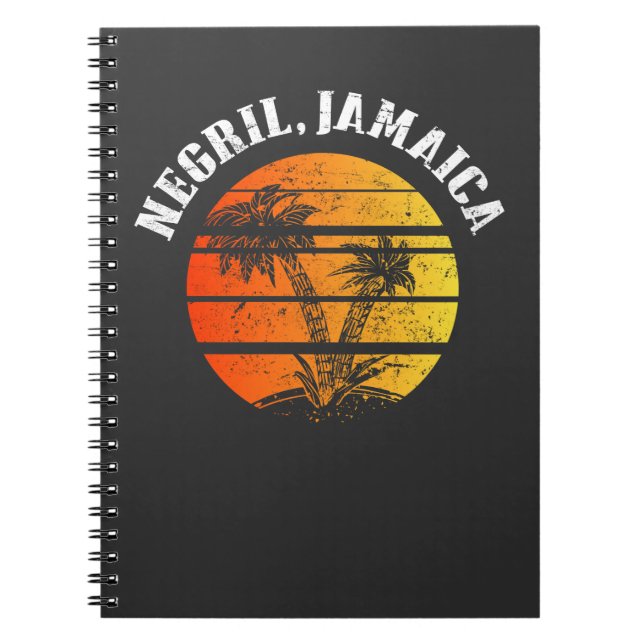 Retro Negril Jamaica Beach Notebook (Front)
