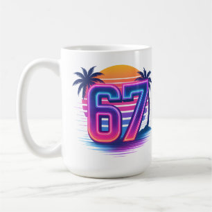 Retro Neon 67 Aesthetic Coffee Mug
