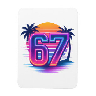 Retro Neon 67 Aesthetic Magnet