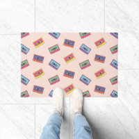 Retro Neon Audio Cassette Tape Pattern