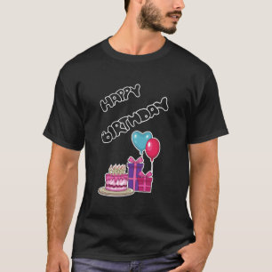 Retro Neon Bubble Text Happy Birthday T-Shirt