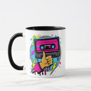 Retro Neon Cassette Vibes Mug