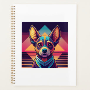 Retro Neon Chihuahua � Vibrant Synthwave Dog Art Planner