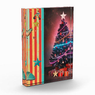 Retro Neon Christmas Photo Block