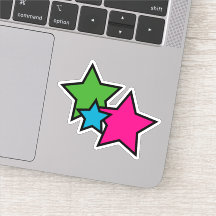 Retro Neon Colourful Stars Whimsical